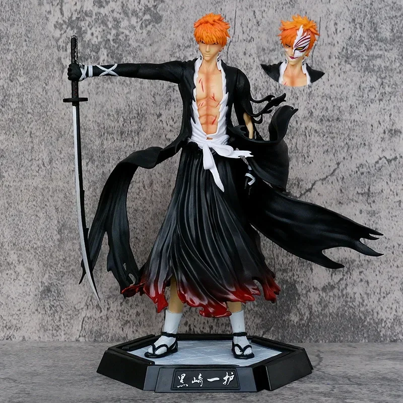 Bleach Figura Anime, Kurosaki Ichigo, Estatueta Guerra Sangrenta de Mil Anos, PVC Modelo Estátua, Boneca Colecionável, Brinquedo Ornamento, 31cm