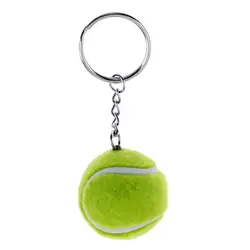 Metallic Keychain with Tennis Ball Pendant Souvenir Gift for