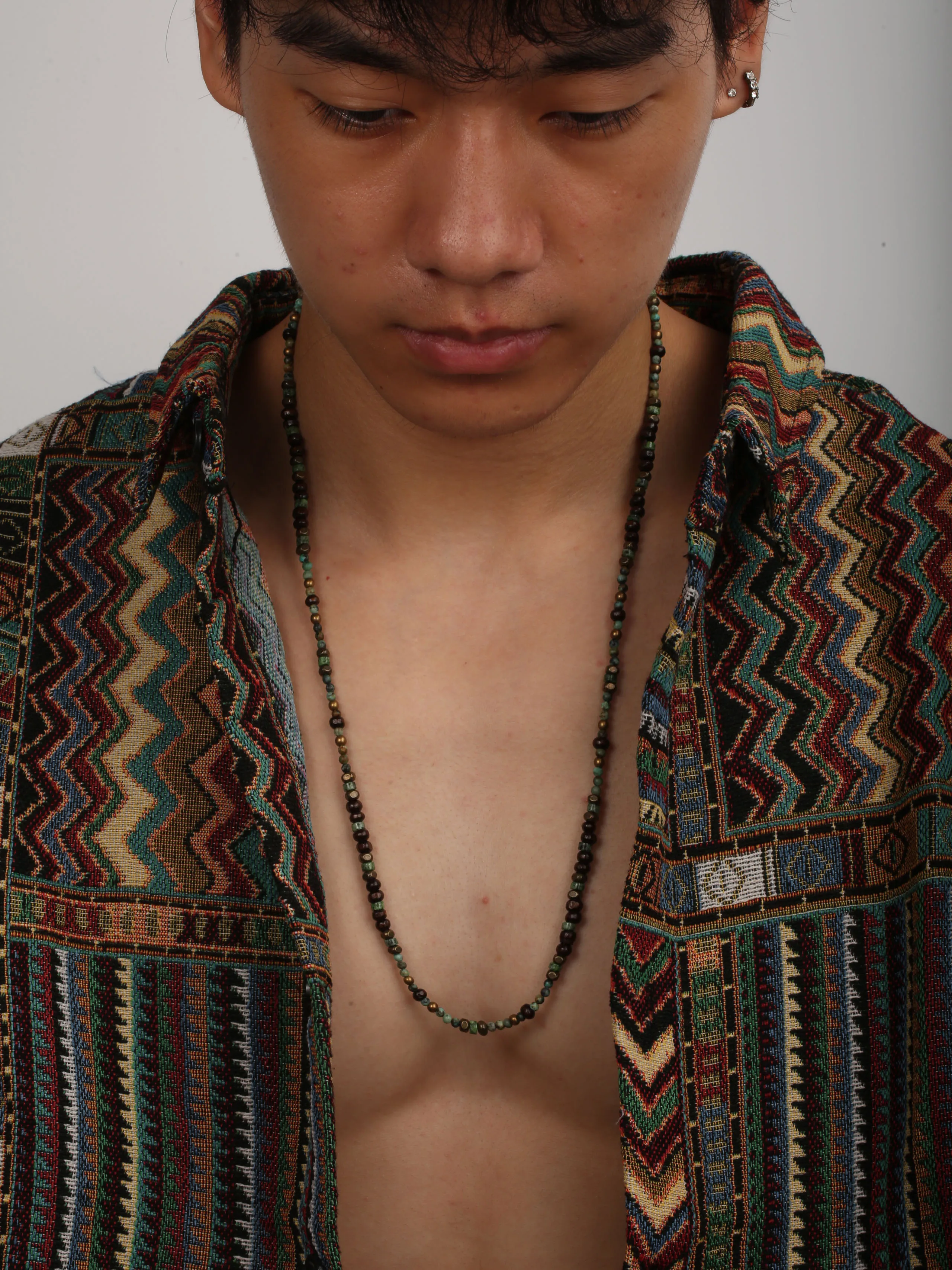 1 قطعة الرجال الرجعية العرقية نمط أفريقيا حجر قلادة للرجال الهبي بوهيميا طويل مطرز قلادة رجل القبلية مجوهرات طوق Hombre