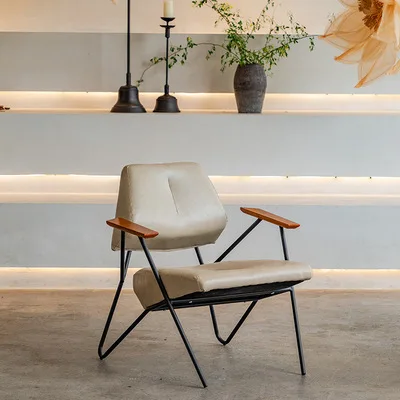 الشمال بار مقهى كرسي جلدي واحد الرجعية كرسي الترفيه استقبال التفاوض بار كرسي أريكة استرخاء #5