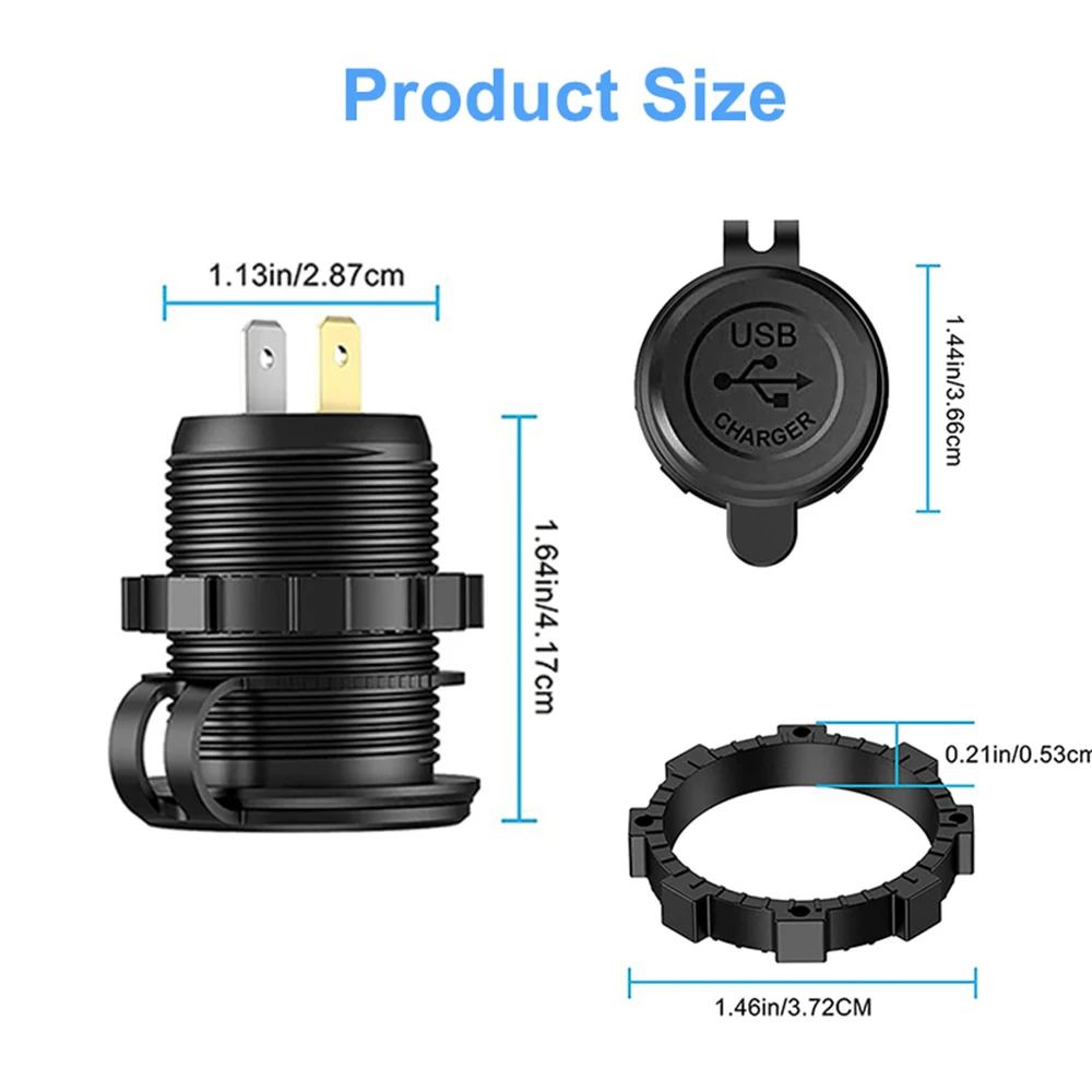 Quick Charge 3.0 Dual USB Fast Car Charger SOCKET 60W กันน้ํา 12 V/24 V Power Outlet พร้อมสวิทช์สัมผัสและไฟ LED กันน้ํา