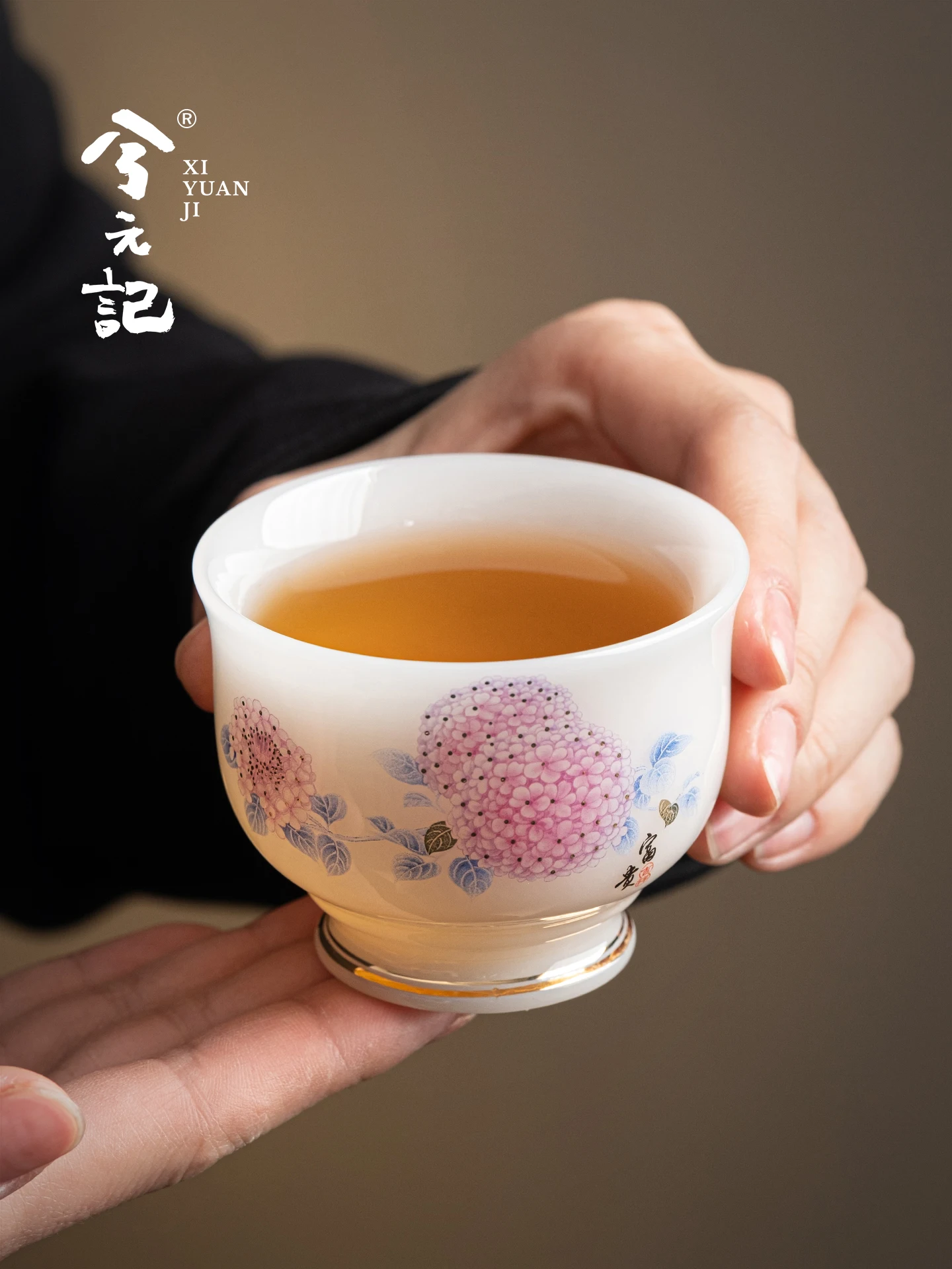 Mutton Fat Jade Cup Single Ceramic High-End Entry Personal Dedicated Tea