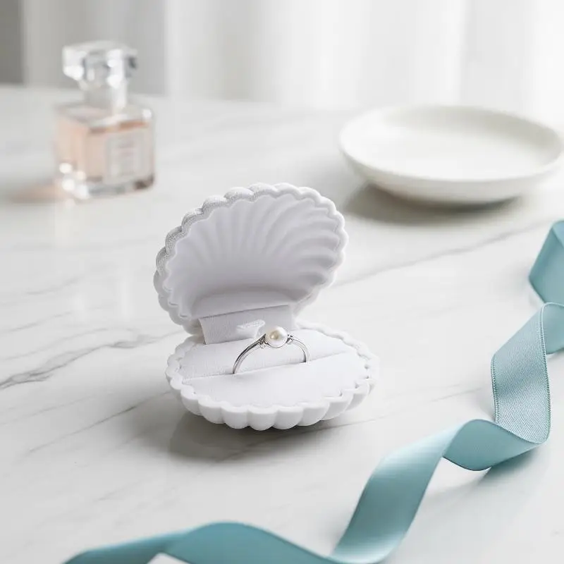 Cute Shell Crown Star Shaped Flocked Jewelry Boxes Soft Inner Lining For Storing Rings Necklaces Earrings Perfect Gift For Girls