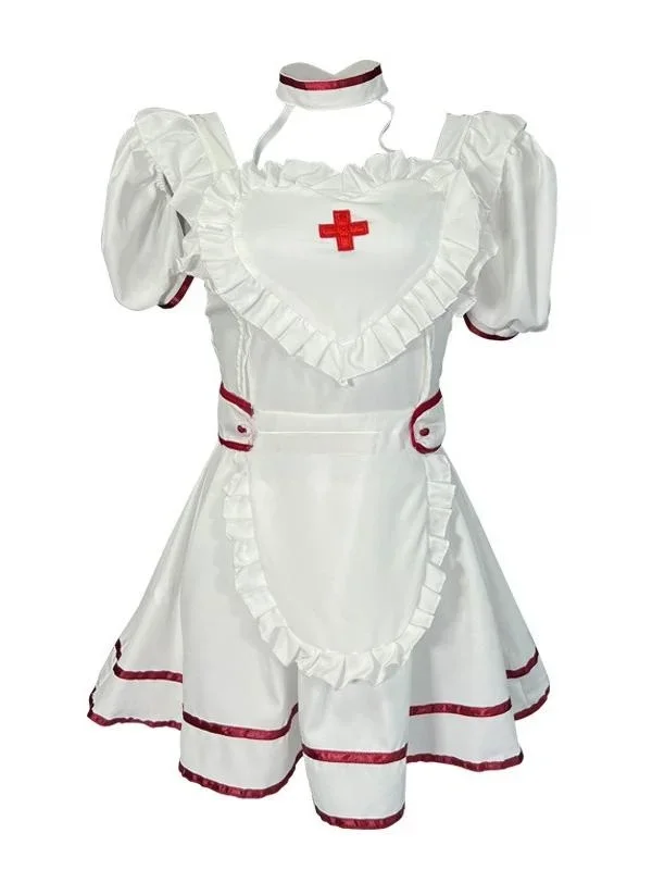 Sexy Lingerie Nurse Temptation Uniform Sexy White Love Lace Dress Nurse Doctor Cosplay Bar Nightclub Stage Performance Costume