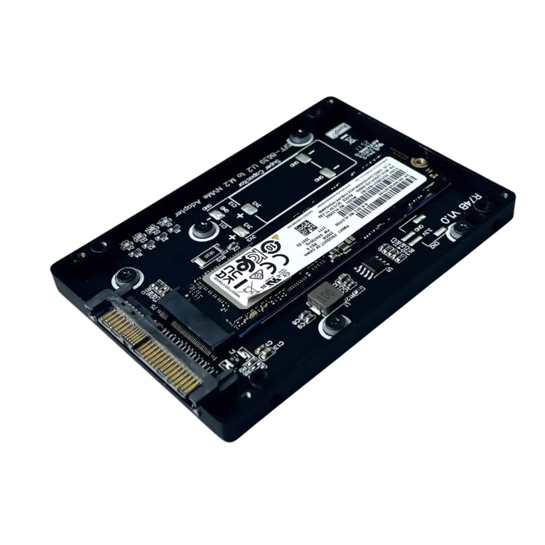 2025 新しい ADT M.2 (M キー) NVMe から U.2 SSD SFF8639 アダプタハードディスクケース CNC アルミニウム合金 PCIe 5.0 X4 128Gbps Gen5 R74B