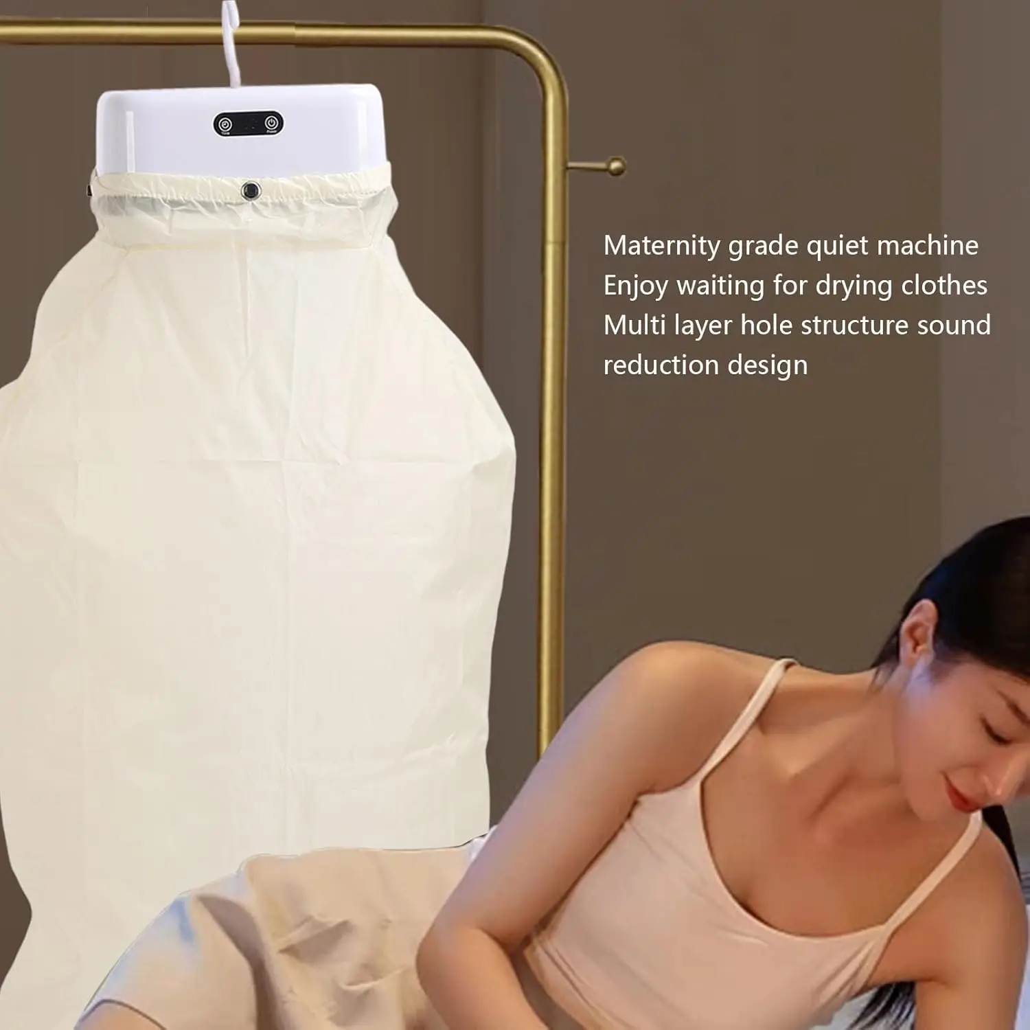 Secador de ropa eléctrico plegable portátil 9,4x6,7x4,1 pulgadas con bolsa seca para viajes, RV, hogar, apartamento - Temporizador múltiple