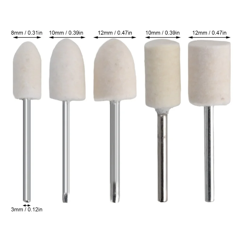 25Pcs Felt Polishing Wheel Wool Buffing Grinding Bits Grinder Head Rotary Tool Drill Attachment