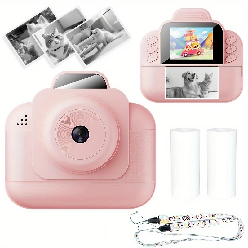 1080P HD 비디오, 2인치 디스플레이, USB 듀얼 전원, 간편한 사진 편집 및 게임 기능을 갖춘 즉석 카메라 키트, 생일, 발렌타인데이에 이상적