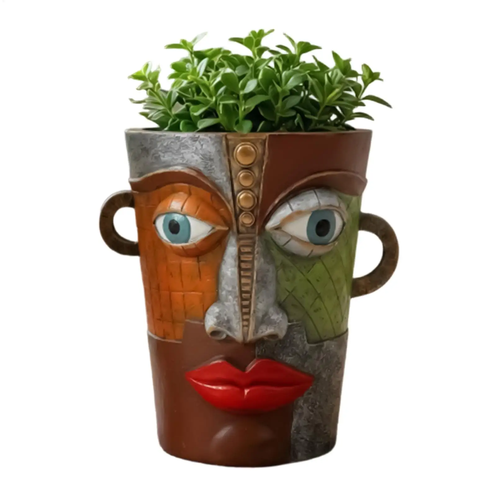 Creative Abstract Resin Flower Pot Face Planter Funny Abstract Face Vase Picassoo Brutalist Style Flower Pot Succulents Pot