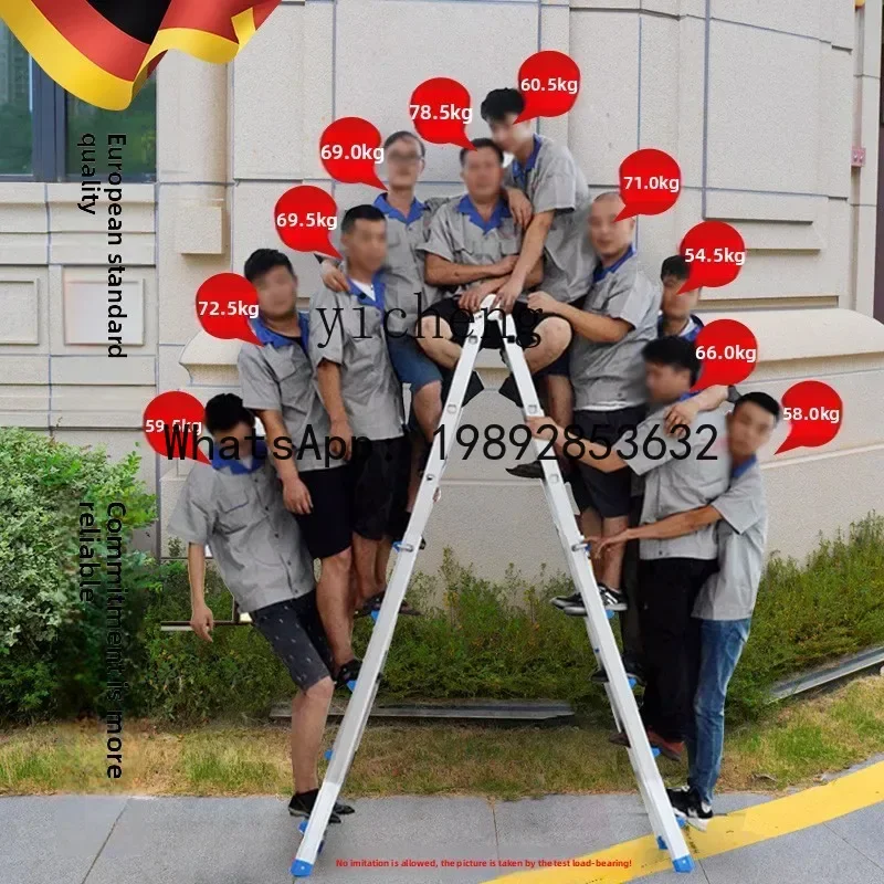 ABB household folding telescopic thickened aluminum  herringbone ladder indoor multi-function portable engineering staircase
