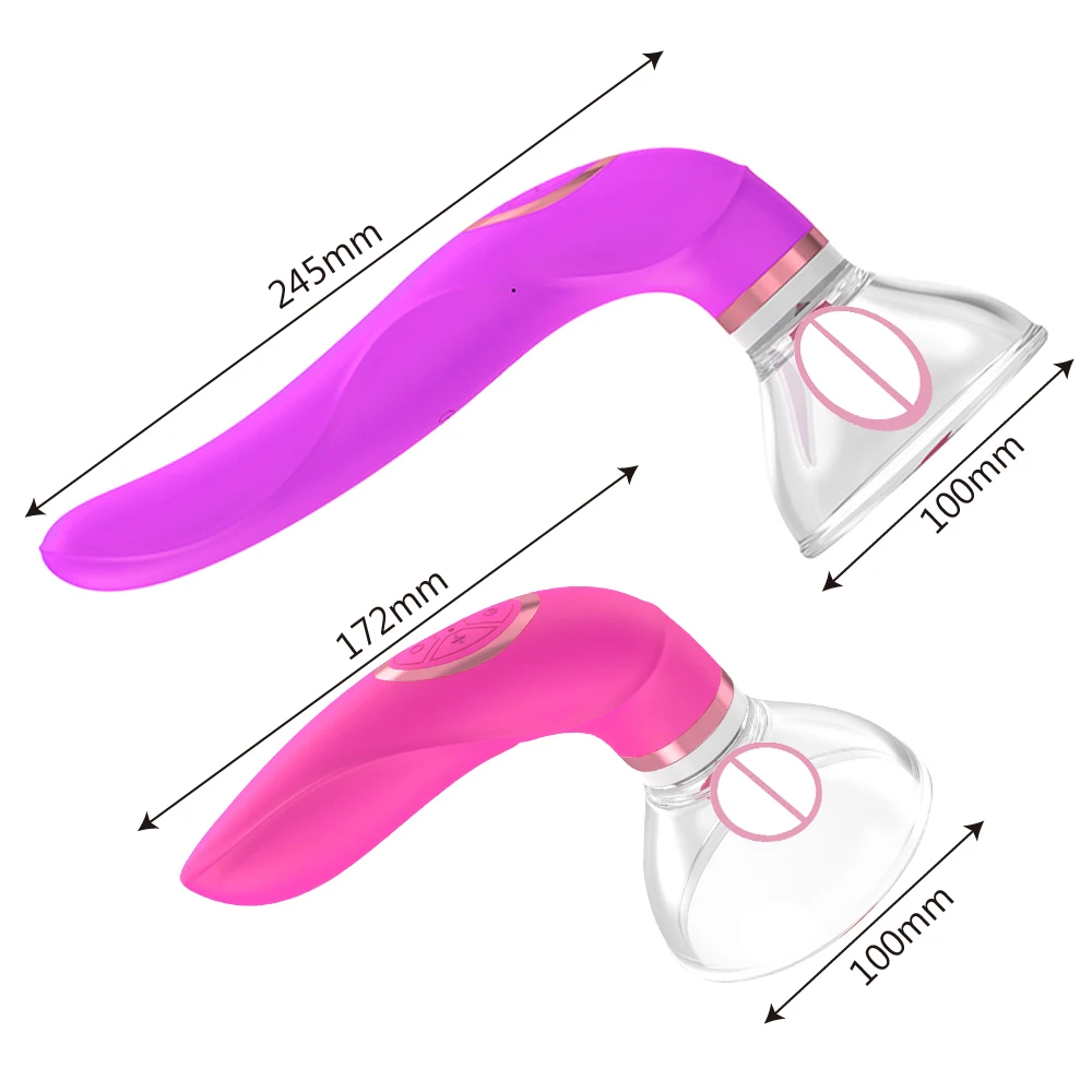 Tongue Licking Vibrator Tongue Stimulator Labia Breast Inhale Enlarge Massage Vacuum Cup Pump Inhale