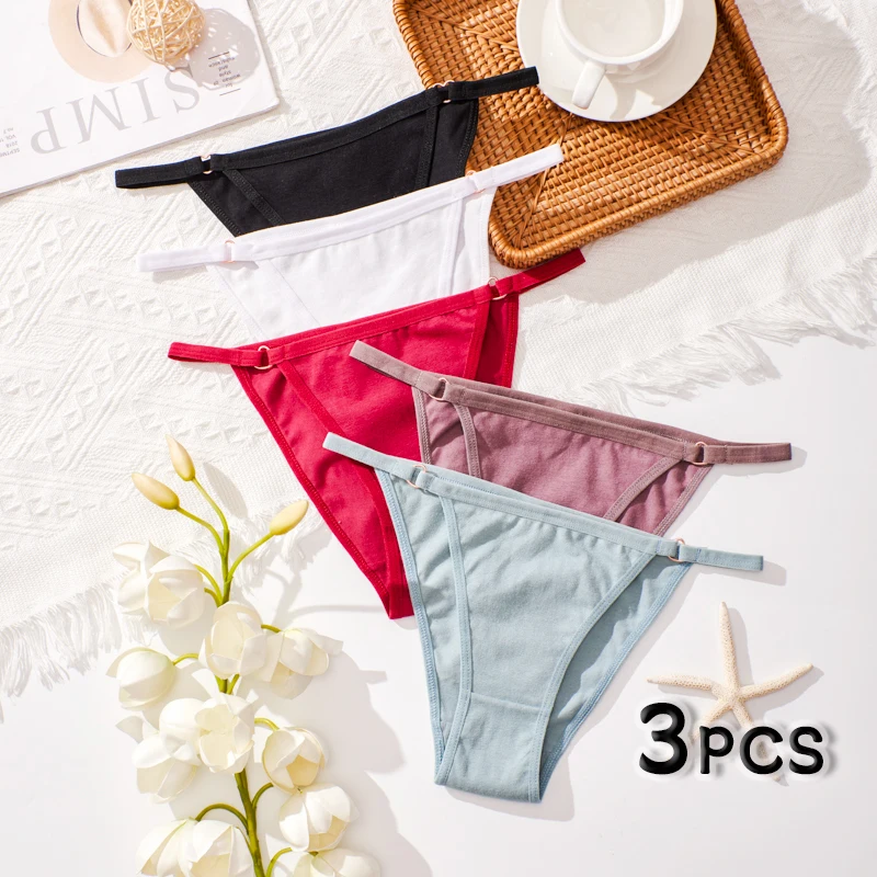 3PCS 95% Cotton Women's Sexy Thong Seamless Comfortable Women's Panties Comfortable Breathable Women's Underwear Soft G-strings