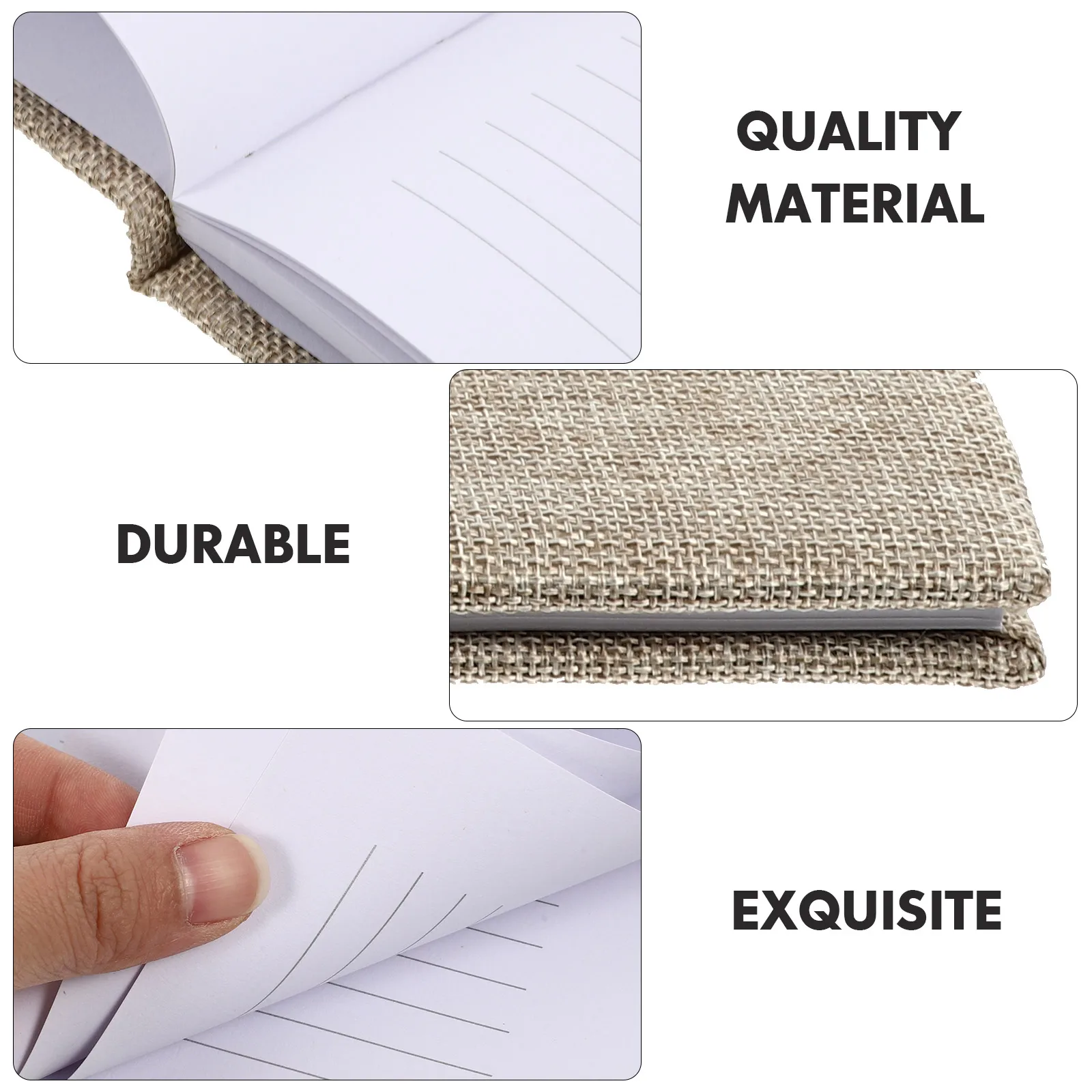 

Linen Paper Sign in Book Reusable Wedding Party Guest Autograph Log Classic Retro Design Stylish Memories Record Wishes