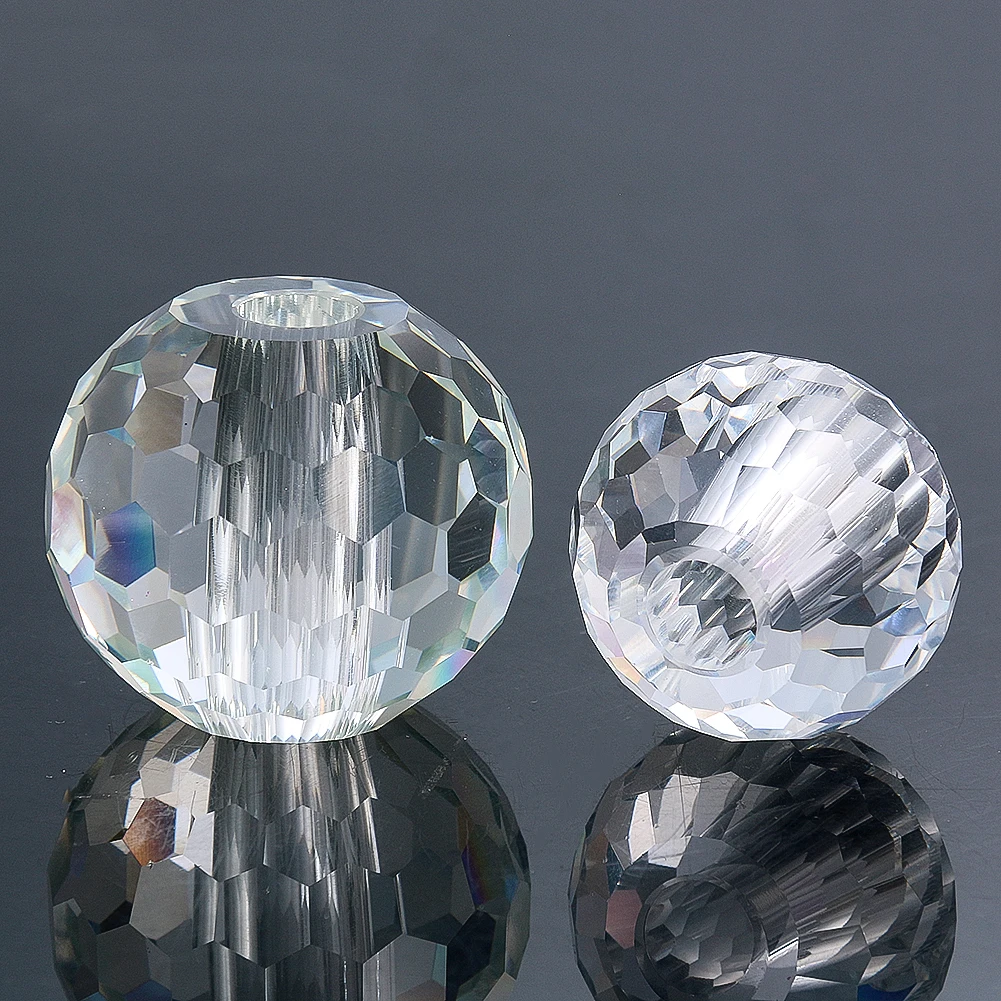 40/50mm Vertical Hole Glass Faceted Crystal Ball Prism Suncatcher Pendant Chandelier Parts DIY Door Knobs Home Wedding Decor