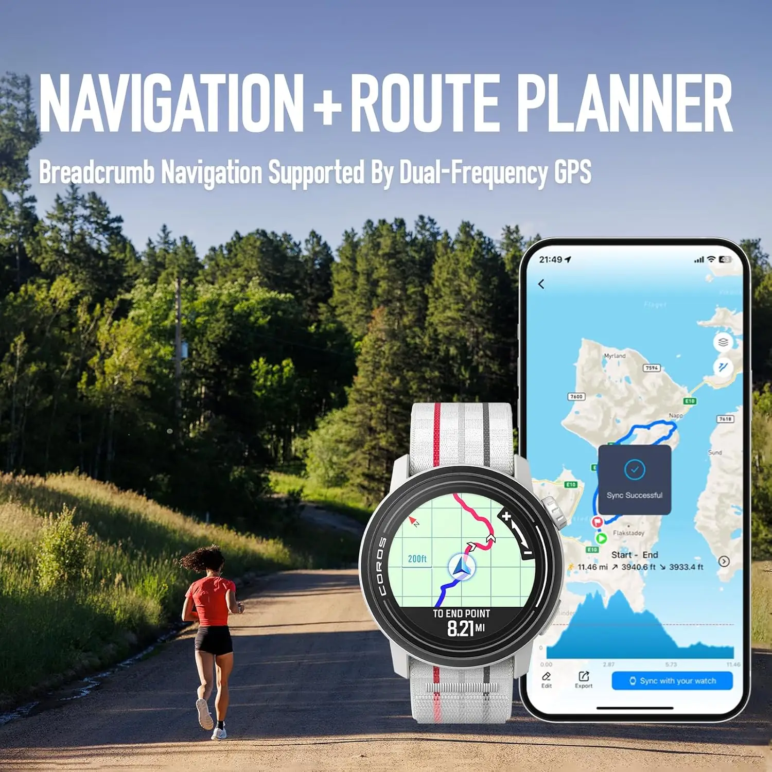 ساعة PACE 3 الرياضية GPS، خفيفة الوزن ومريحة، عمر البطارية 17 يومًا، نظام تحديد المواقع المزدوج التردد، معدل ضربات القلب، الملاحة (سيليكون أسود)