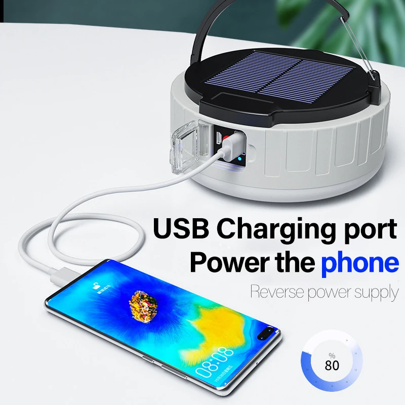 Camping Light Solar Powered Lantern Rechargeable Camping Lantern Usb For Camping Supplies Fishing Power Bank Outdoor Lighting
