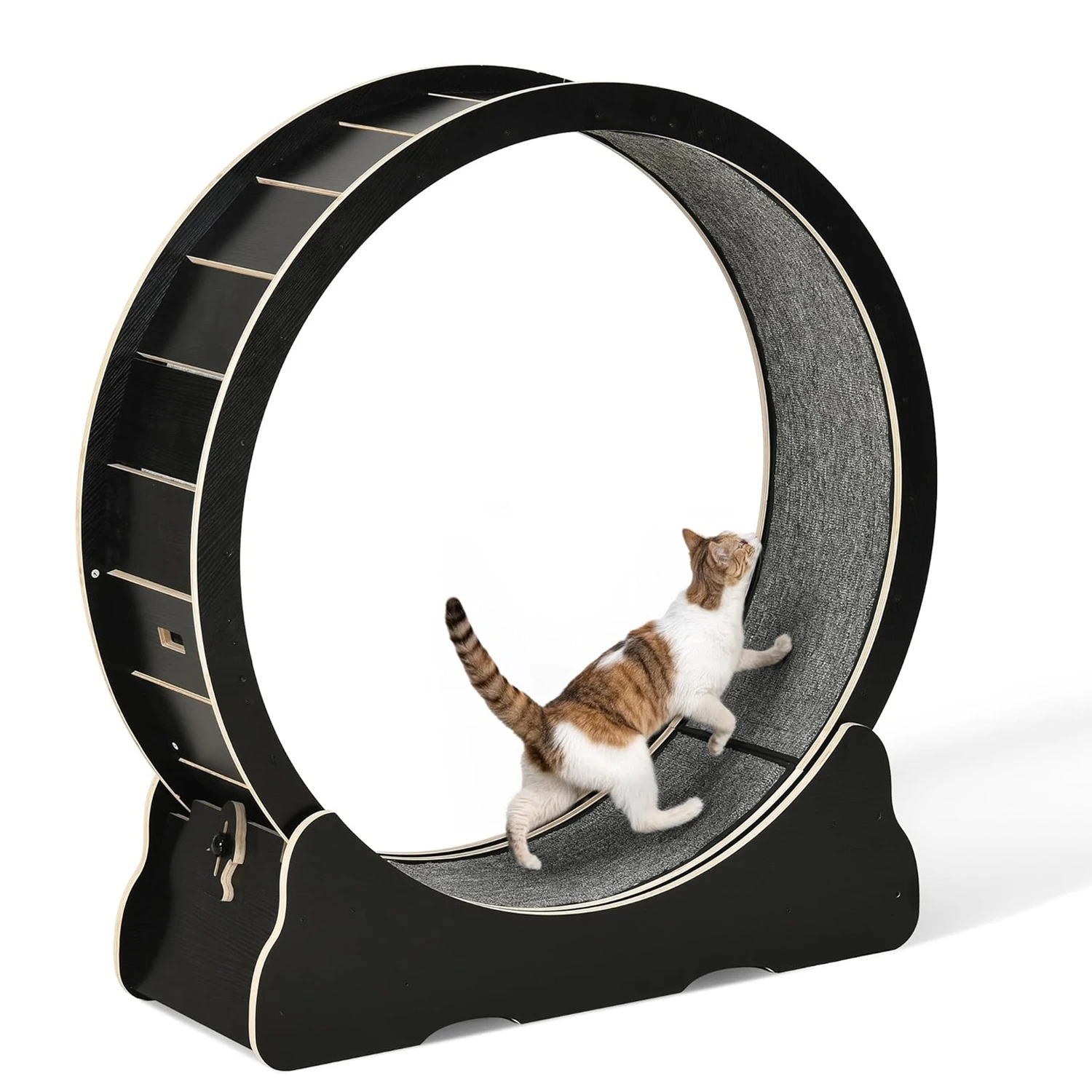 43.3 inch large cat exercise wheel running silent cat treadmill with safety lock, suitable for kitten weight