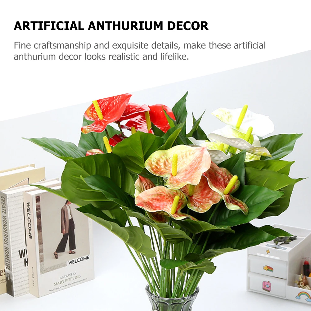 

6pcs Artificial Decor Faux Flowers For Wedding Home Decor Desktop Ornament Fake Plants Centerpiece Flower Arrangement Simulation