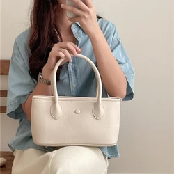 Large Capacity Female Commuting Tote Bag Fashion Solid Color Hasp Handbag Detachable Strap Daily Shoulder Crossbody Bags