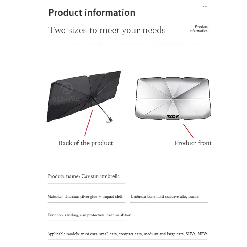 Auto Windschutz scheibe Sonnenschutz Abdeckung Visier für Peugeot Frontscheibe Sonnenschutz Sonnenschirm Auto Sonnenschutz Zubehör