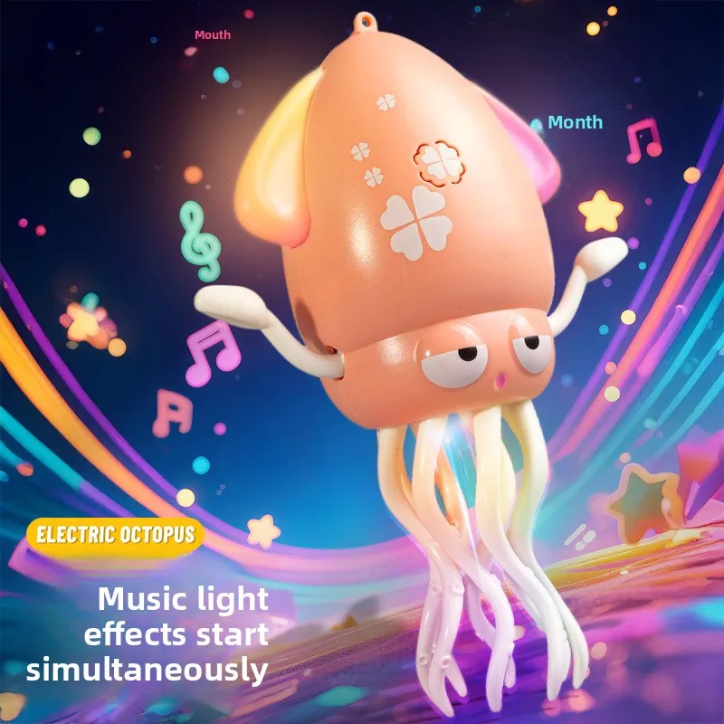 ปลาหมึกเต้นรำวิเศษ สามารถเต้นได้ ปลาหมึกไฟฟ้าข้ามพรมแดน ของเล่นเด็กเรืองแสงคลายเครียดสุดฮา