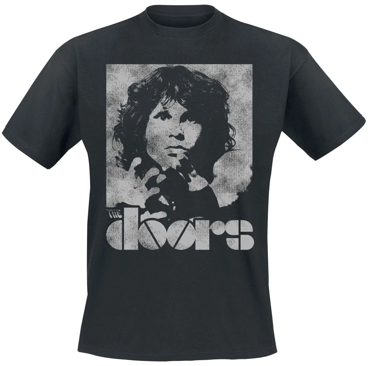 Camiseta de algodón con estampado del logotipo de The Doors Jim Morrison, ropa informal de rock clásica, camiseta de manga corta con cuello redondo unisex