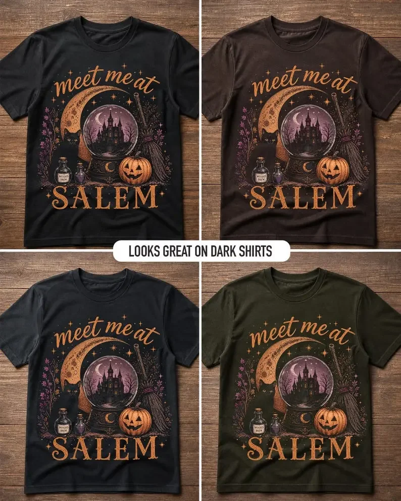 Vintage Salem Witch Halloween Comfort Colors Shirt, Haunted House Graphic Tee, Retro Spooky Season T-Shirt, Witchy Fall Apparel