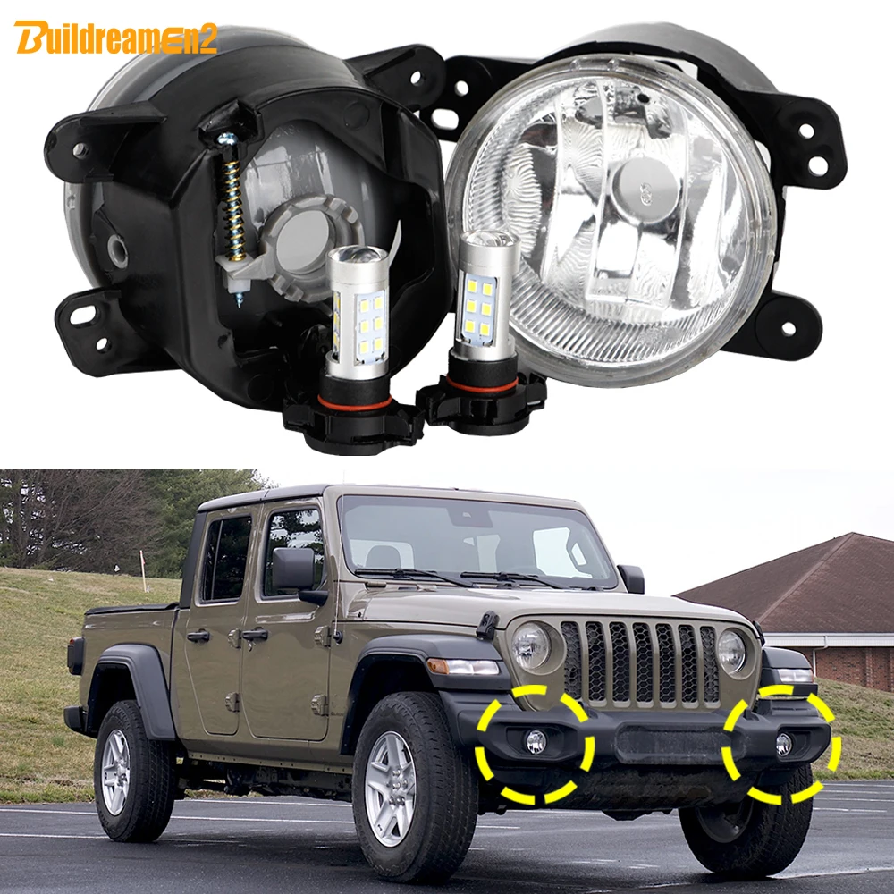 

2 шт. автомобильные правые + левые светодиодные противотуманные фары с лампочками PSX24W, аксессуары для Jeep Gladiator (JT) 2019 2020 2021 2022 2023 2024 2025