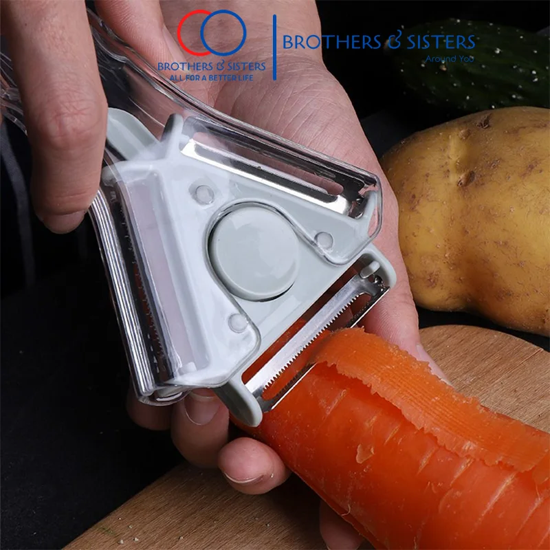 

3-in-1 Practical Peeler Grater Three Blade Standard Serrated Fall Prevention Wear-resisting Kitchen Tool