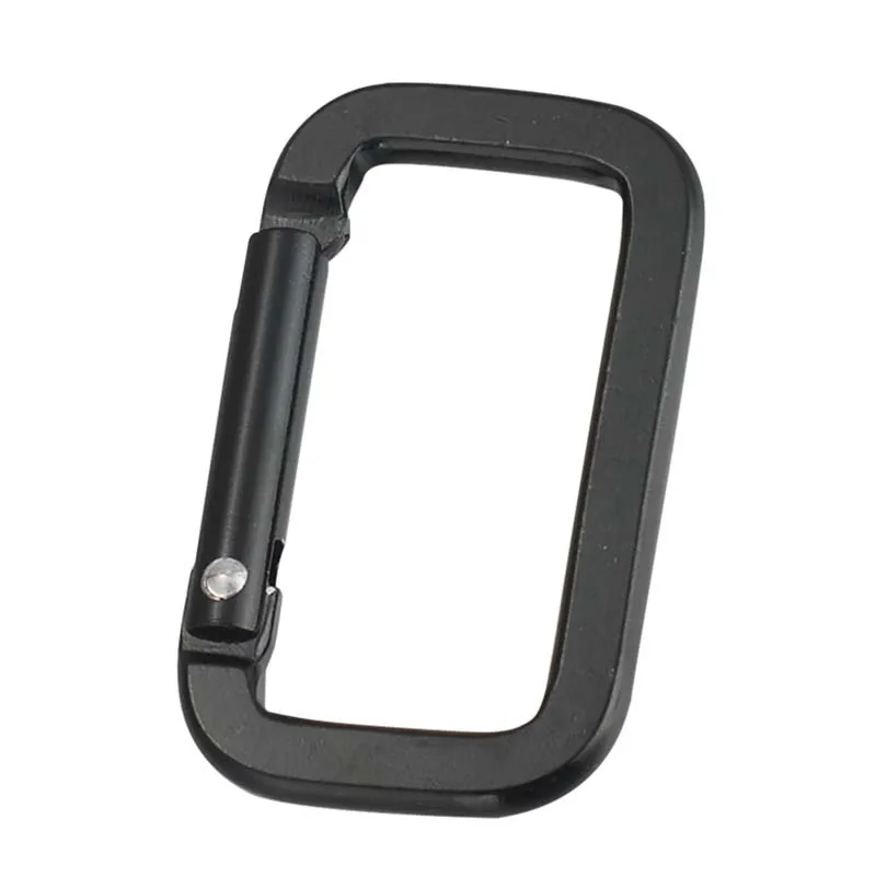 5x3cm Camping Carabiner Square Mini Buckle Black Silver Color Aluminum Alloy Carabiner Key Chain Backpack Pendant Buckles