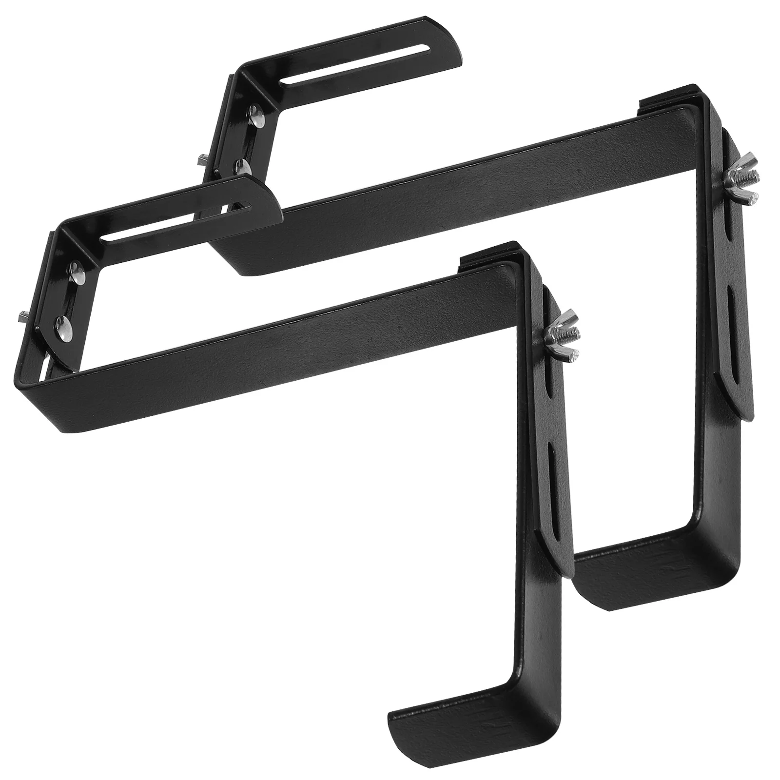 2 قطعة الثقيلة Wroughtiron اناء للزهور قوس قابل للتعديل حامل زارع للمنزل حديقة شرفة درابزين اناء للزهور قوس #5