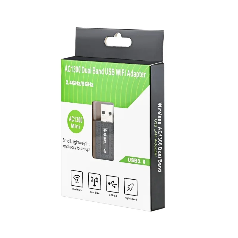 USB-WLAN-Adapter 2,4 MBit/s 5,8 GHz 1300 GHz WLAN-Empfänger 2,0 MBit/s Netzwerk karte USB 3. 0 Wi-Fi-Hochgeschwindigkeitsantennen-WLAN-Adapter