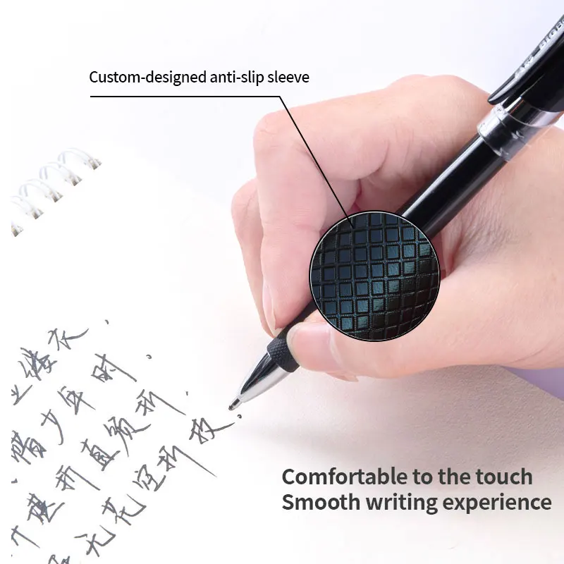 Truecolor Gel Pens Black 1mm 12Pack, Smooth Writing, No Skipping, Office Essentials