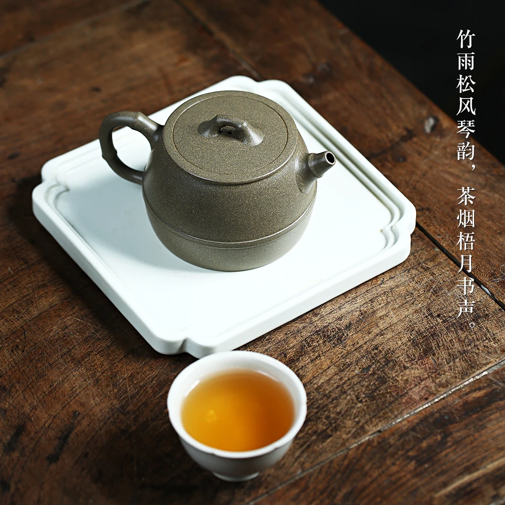 |Yihu spring Yixing purple clay pot famous Hu Qi pure handmade tea pot raw ore qingduan mud boutique household 280C