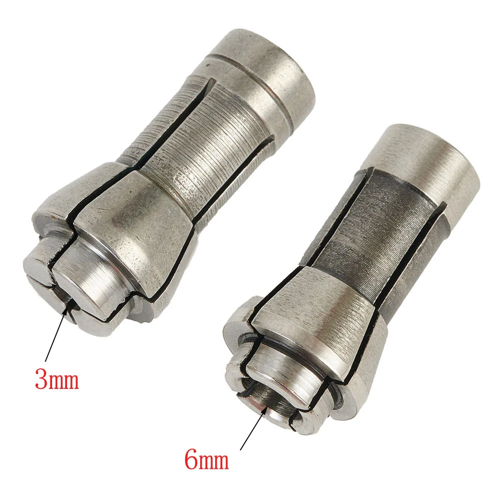 2-Pack 3mm And 6mm Collet Chuck Adapter For Pneumatic Engraving Grinder Alloy Drill Bit Holder For Die Grinding Machine Repair