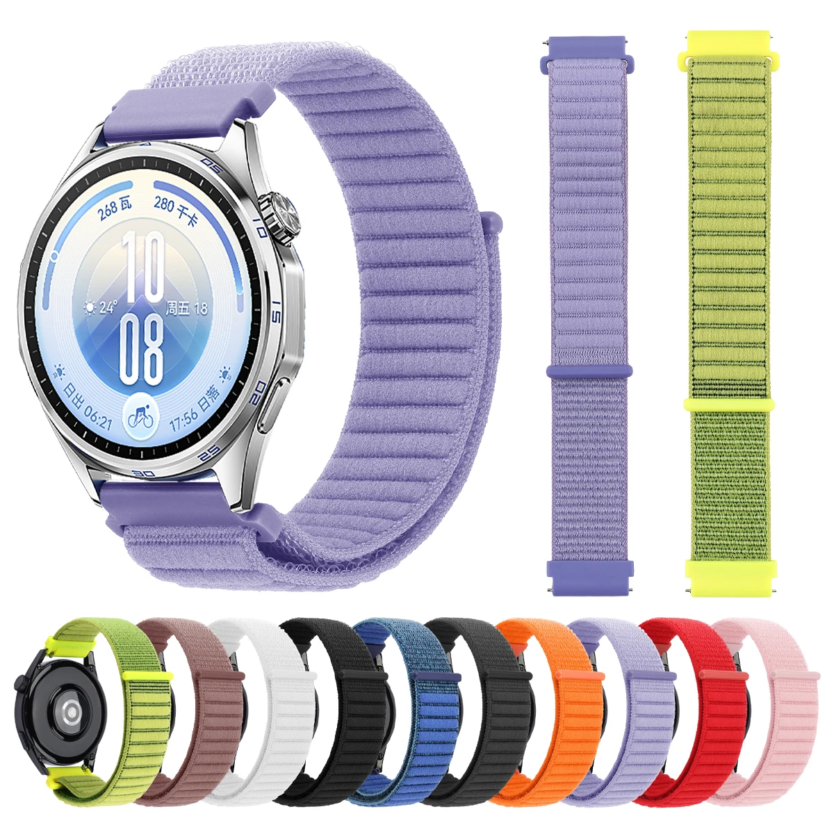 Nylon Woven Strap 20/22mm For HUAWEI Watch GT 2 3 4 5 6 7 46mm/GT 7 6 Pro Loop Band Watch 5 4 3 Pro/GT 3 2 42mm Bracelet Correa