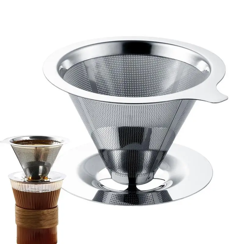 

Coffee Cone Dripper Stainless Steel Drip Coffee Maker Paperless Slow Drip Coffee Filter Rust-Proof Coffee Maker For Kitchen