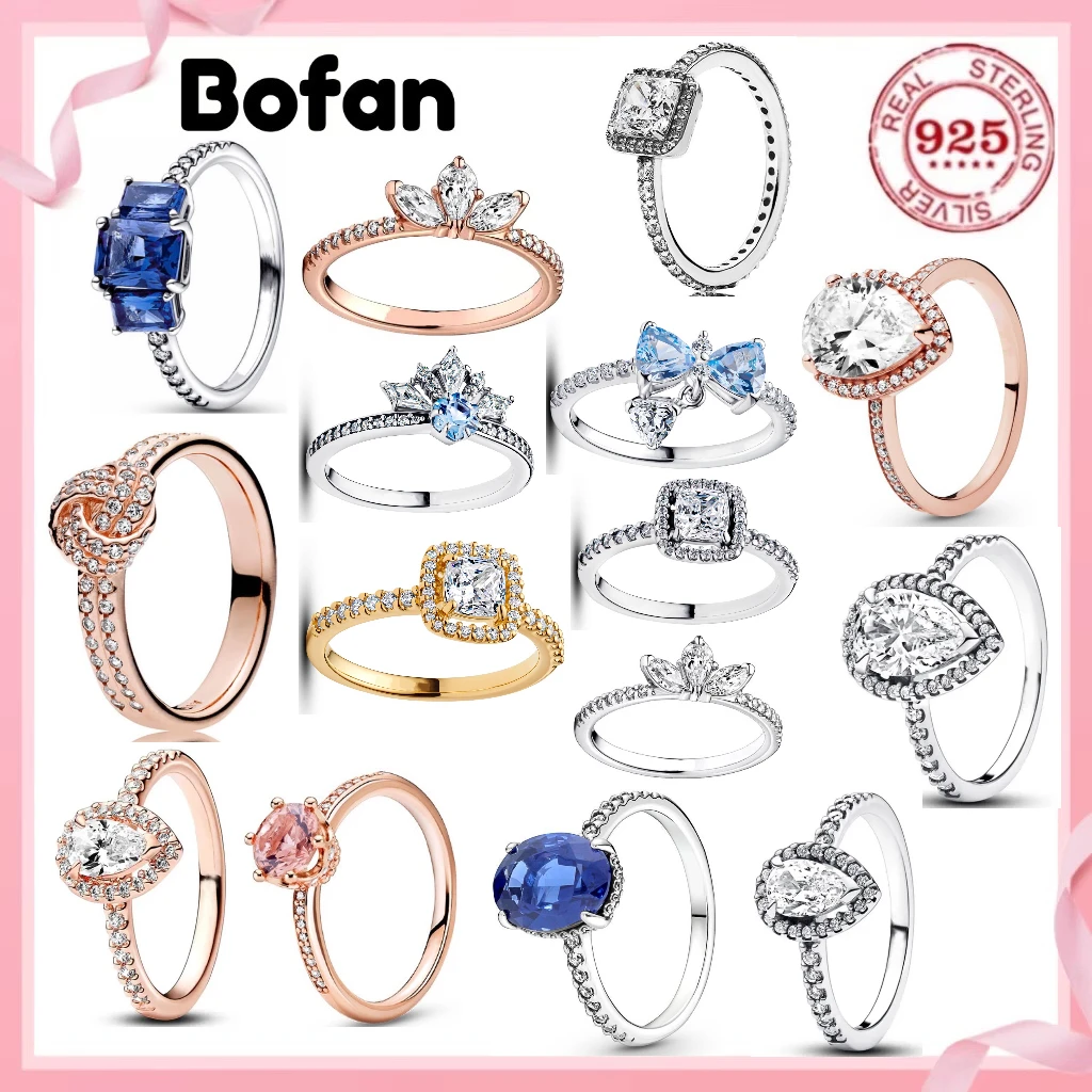 Classic 100%925 silver crown square zircon ring women fashionable and luxurious exquisite jewelry suitable for anniversary gifts
