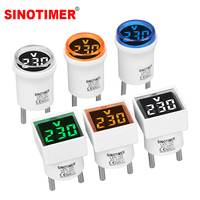 AC 220V EU Plug Voltage Meters Tester LED Display Voltmeter EU Type Electrical Volt Meter Wall Flat Measuring Socket Monitors