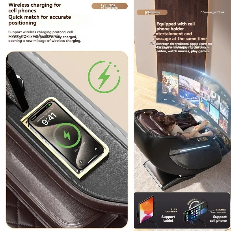 6D Jade Heating Massage Recliner Chair Full Body Zero Gravity SL-Track Shiatsu Smart Massage with Body Scan Deep Stretch