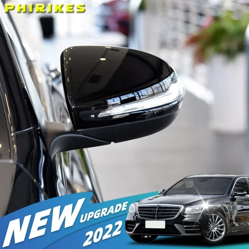 

ABS Horns Rearview Mirror Frame Cover Trim For Mercedes Benz C W205 E W213 S class W222 GLC X253 GLB Left hand drive