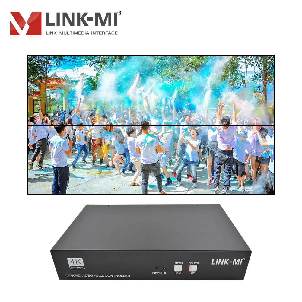 4K Dual für HDMI DP Eingang 2x2 Multi Display Splitter Video Wand Prozessor Controller für Große Bildschirm Spleißen