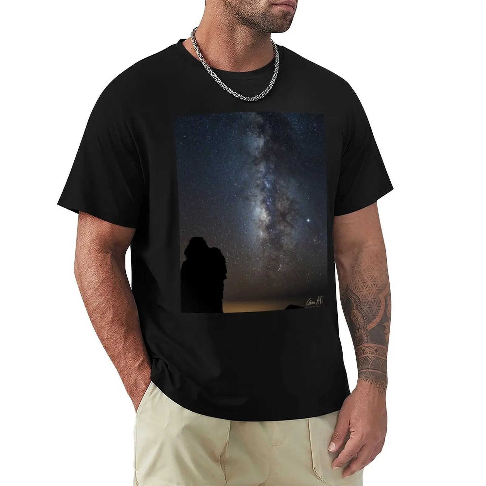 

Milky Way, Jupiter & Roque de los Muchachos T-Shirt customs design your own blue archive mens workout shirts