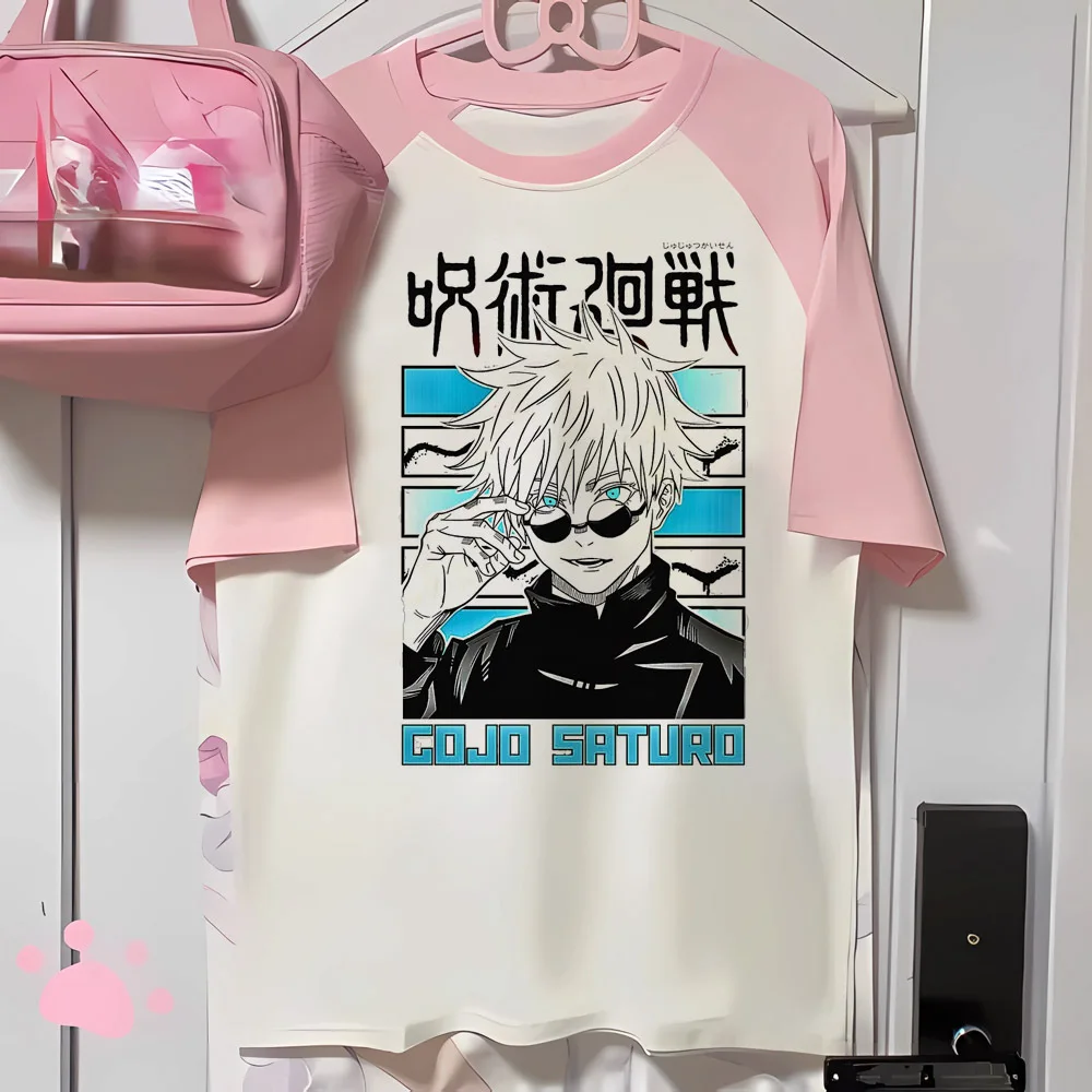 Satoru Gojo tshirt women printed design trendy t shirt girl anime clothes