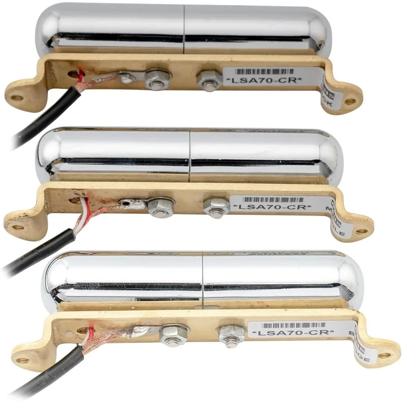 Pastillas de guitarra Alnico 5 tipo Lipstick, juego de pastillas de bobina simple para mástil, centro y puente para guitarra eléctrica estilo Strat, cromadas