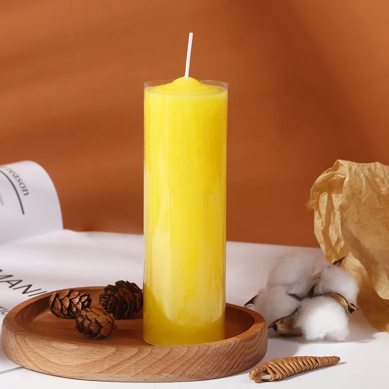 شموع الإضاءة المنزلية. شموع الطوارئ. شمعة حمراء وبيضاء سميكة. شمعة أسطوانية طويلة بدون دخان ولا طعم لها. #6