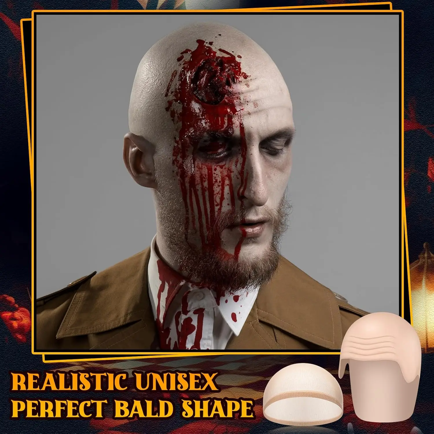 Gorro De Calva De Látex Realista – Peluca De Cabeza Calva Para Adultos, Disfraz De Cosplay Y Halloween