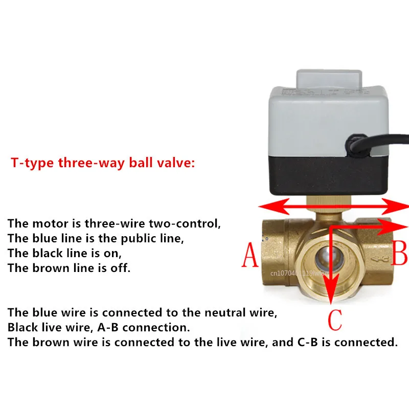 With Manual Electric Ball Valve Actuator AC 220V Three Wire Two Control Two Way Three Way Female Thread 3way DN15 DN20 DN25 DN40