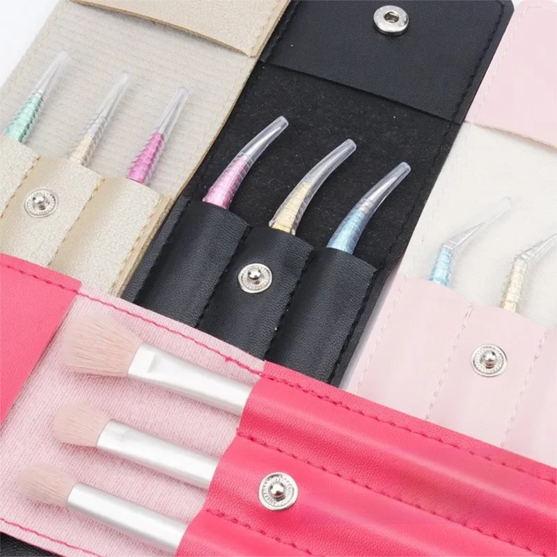 PU Leather Tweezers Protective Cover Sheath Safety Leather Cover Protector Eyelash Extension Tools shape Eyebrows Tweezers Cap