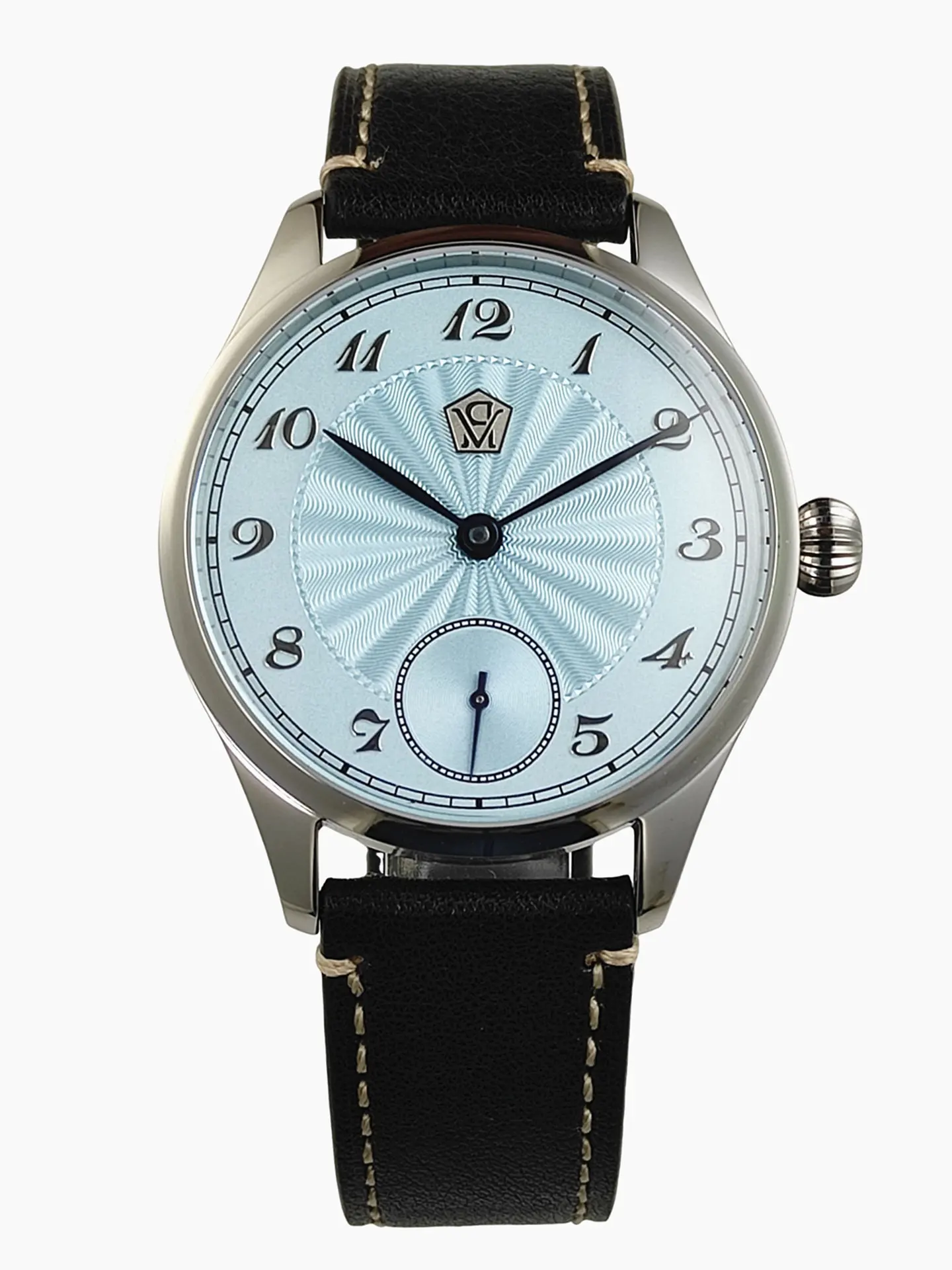 Men's Manual Mechanical Watch with Skeleton Pattern Dial, Three-Dimensional Silver Markers, Blued Hands, Seagull ST3621, Jones S